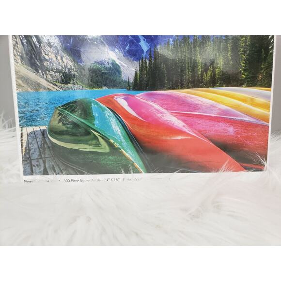 NEW Mountain Lake‎ Boats - 1000 Piece Jigsaw Puzzle Colorful House Water Rainbow - Picture 10 of 10